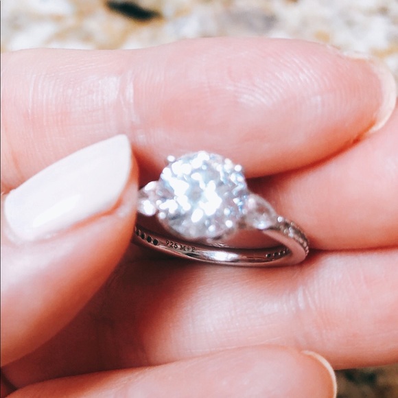 NEW Sterling Silver Diamond Engagement Ring (CZ) - Picture 11 of 11